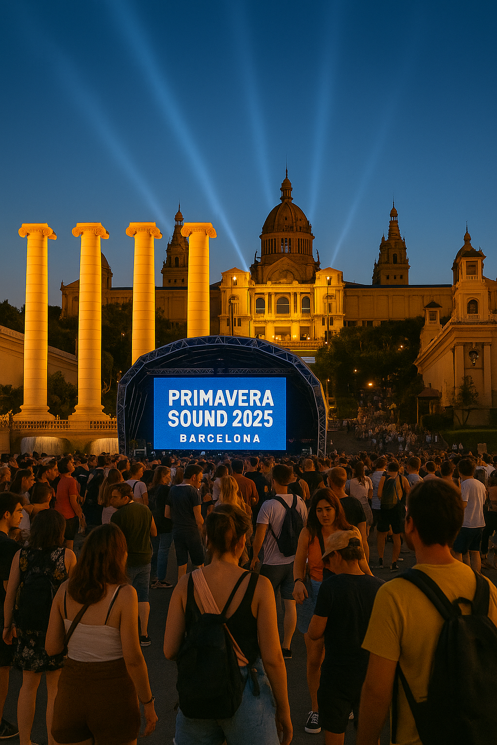 Фестиваль Primavera Sound 2025 перед Национальным музеем Каталонии
